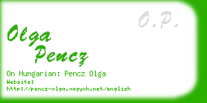 olga pencz business card